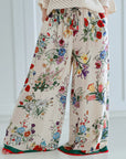 Hose, Blumen, Wide-Leg