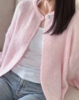 One-Button-Cardigan, Alpaka, 5 Farben