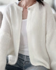 One-Button-Cardigan, Alpaka, 5 Farben