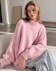 Pullover, flauschi, Stehkragen, Babyrosa