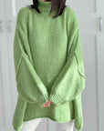 Pullover, flauschi, Stehkragen, Avocado