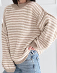Pullover, Streifen, Kontrastkante, 5 Farben
