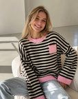 Pullover, Kontrastkanten, Smiley