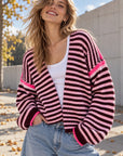 Strickjacke, Kontrastkanten, 4 Farben