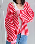 Strickjacke, Kontrastkanten, 4 Farben