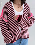 Strickjacke, Kontrastkanten, 4 Farben