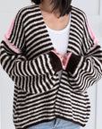 Strickjacke, Kontrastkanten