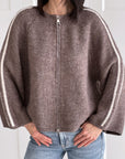 Strickjacke, Kontrastlinie, 5 Farben