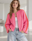 Strickjacke, Kontrastlinie, 5 Farben