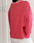 Longsleeve, Streifen, Farbkragen & Weiten Ärmeln, 6 Farben