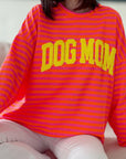 Sweatshirt, DOG MOM, Streifen, Gelb