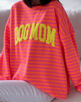 Sweatshirt, DOG MOM, Streifen, Gelb