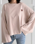 Sweatshirt, Leo-Herz, weite Ärmel, 4 Farben