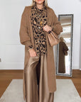 Musselin Bluse, Regular, Wild-Leo, Camel