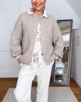 One-Button-Cardigan, Alpaka, 5 Farben