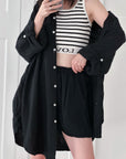 Musselin Bluse, oversize, Auge
