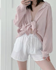 Musselin Bluse, regular, Babyrosa