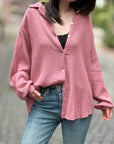 Musselin Bluse, regular, Beere