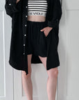 Musselin Bluse, oversize, Auge