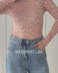 Longsleeve, Cashmere Blend, bunte Leo, 8 Farben
