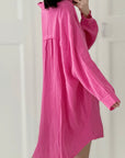Musselin Bluse, long oversize, Sakura