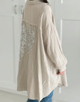 Musselin Bluse, oversize, Engelsflügel, Beige