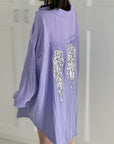 Musselin Bluse, oversize, Engelsflügel, Violett