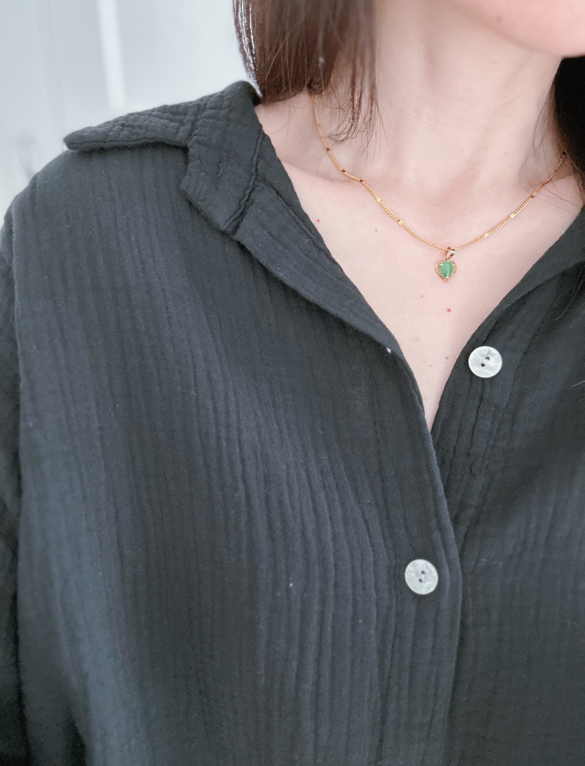 Musselin Bluse, regular, Schwarz