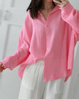 Musselin Bluse, regular, Rosa