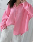 Musselin Bluse, regular, Rosa