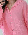 Musselin Bluse, regular, Rosa