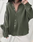 Musselin Bluse, regular, Khaki