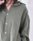 Musselin Bluse, regular, Khaki