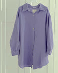 Musselin Bluse, long oversize, Violett