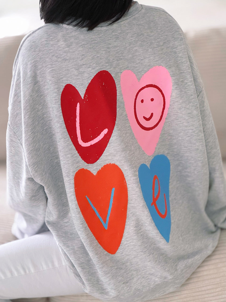 Sweatshirt, Love-Herz, 2 Farben