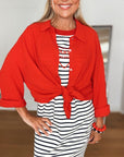 Musselin Bluse, regular, Rot