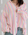 Musselin Bluse, bunte Streifen, 4 Farben