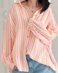 Musselin Bluse, bunte Streifen, 4 Farben