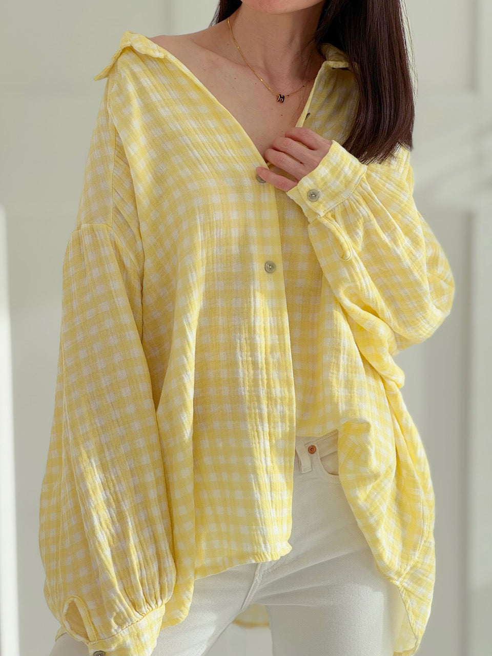 Musselin Bluse, kariert, 6 Farben