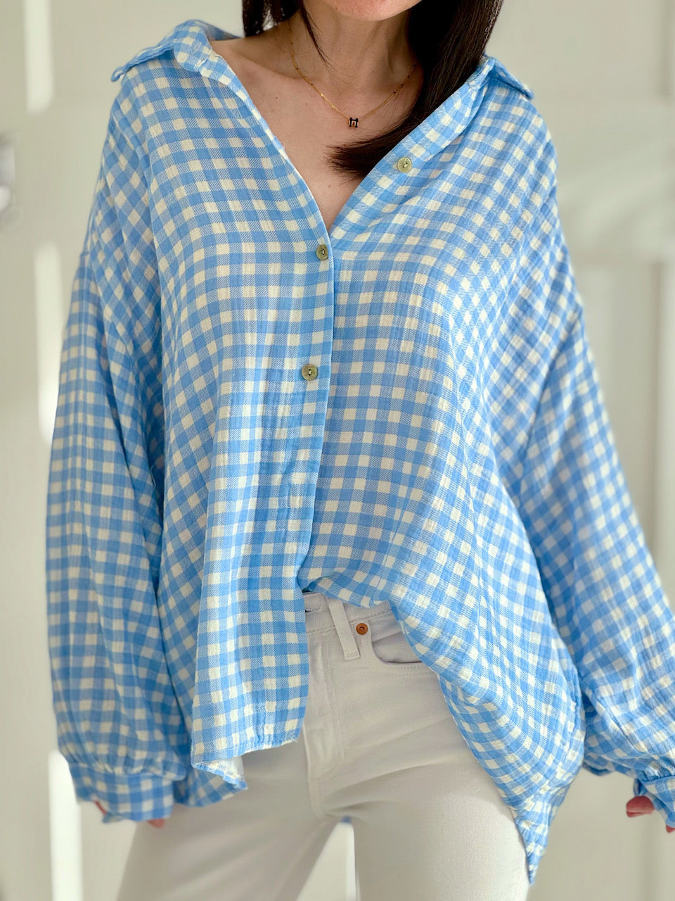 Musselin Bluse, kariert, 6 Farben