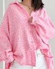 Musselin Bluse, Rosa-Leo