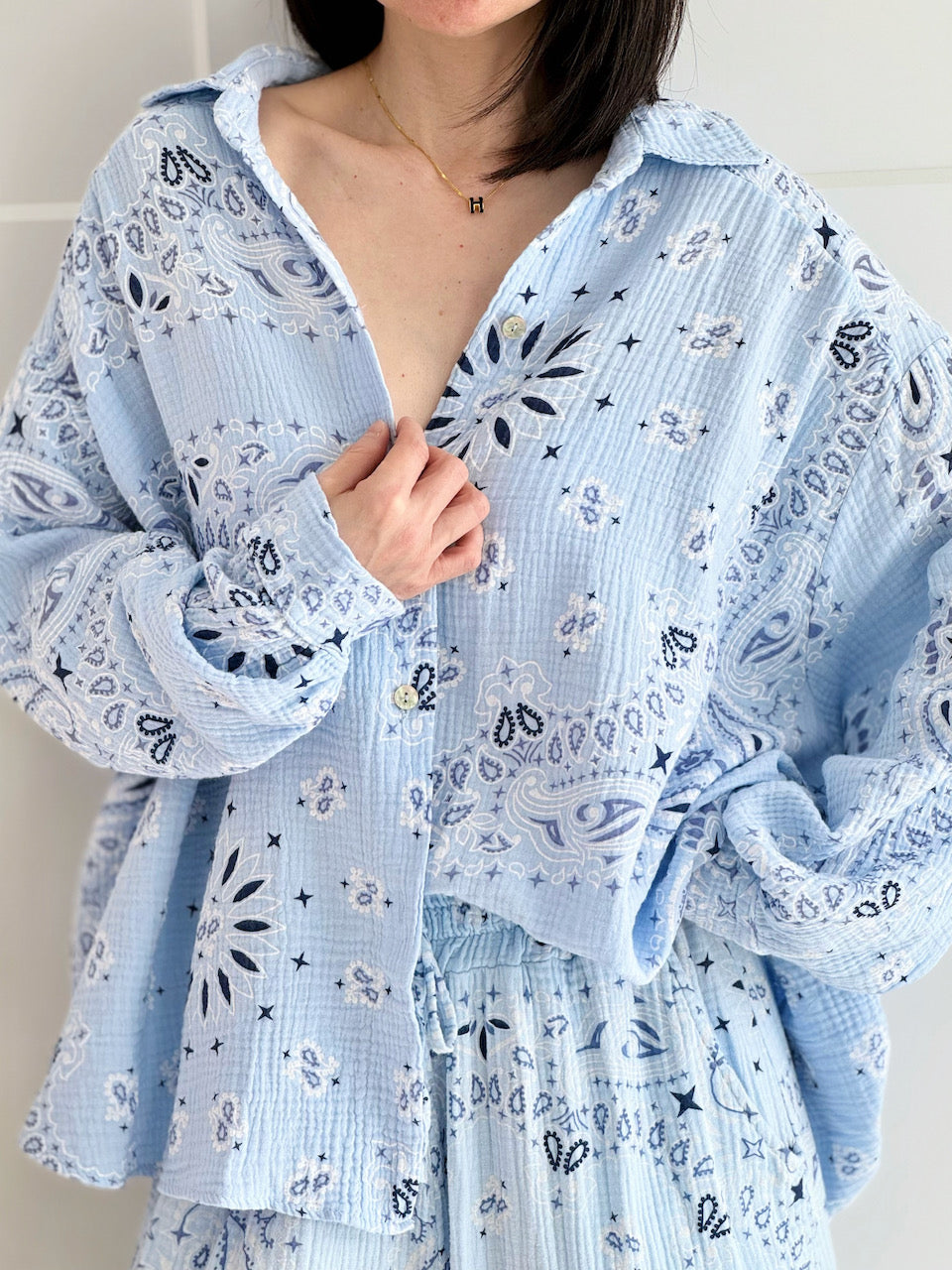 Musselin Bluse, Paisley, 4 Farben