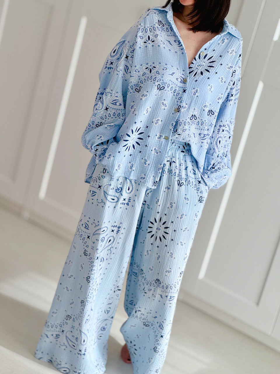 Musselin Bluse, Paisley, 4 Farben