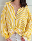 Musselin Bluse, Streifen I, 10 Farben