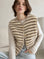 Teddyweste, Streifen, Creme-Taupe