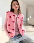 Teddyweste, Herzchen, Rosa-Rot