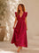 Musselin Kleid, rückenfrei, ärmellos, Streifen, Rot-Fuchsie