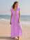 Musselin Kleid, rückenfrei, ärmellos, Streifen, Lavendel-Rosa