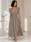 Musselin Kleid, rückenfrei, ärmellos, feine Streifen, Schoko-Taupe