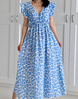 Musselin Kleid, rückenfrei, ärmellos, Wild-Leo, Blau